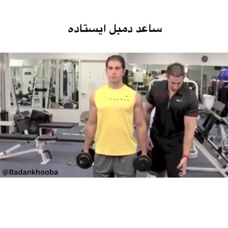 ساعد دمبل ایستاده + ویدیو و تصاویر آموزشی