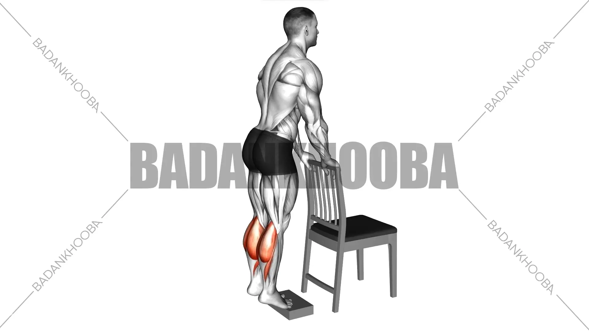 ساق پا ایستاده با وزن بدن دست روی میز یا صندلی