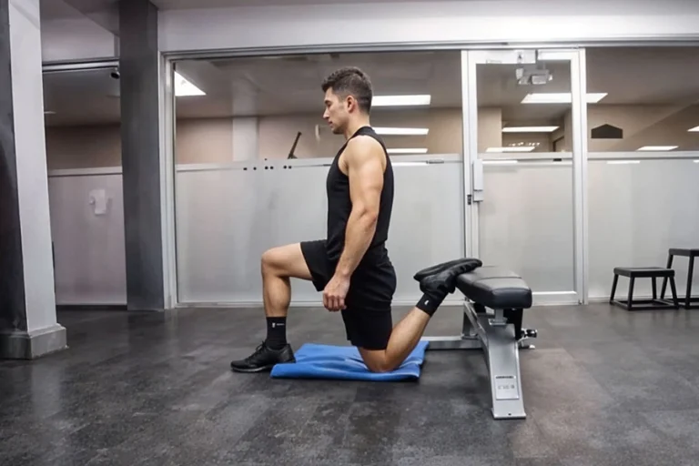 Hip Flexor Stretch on Bench