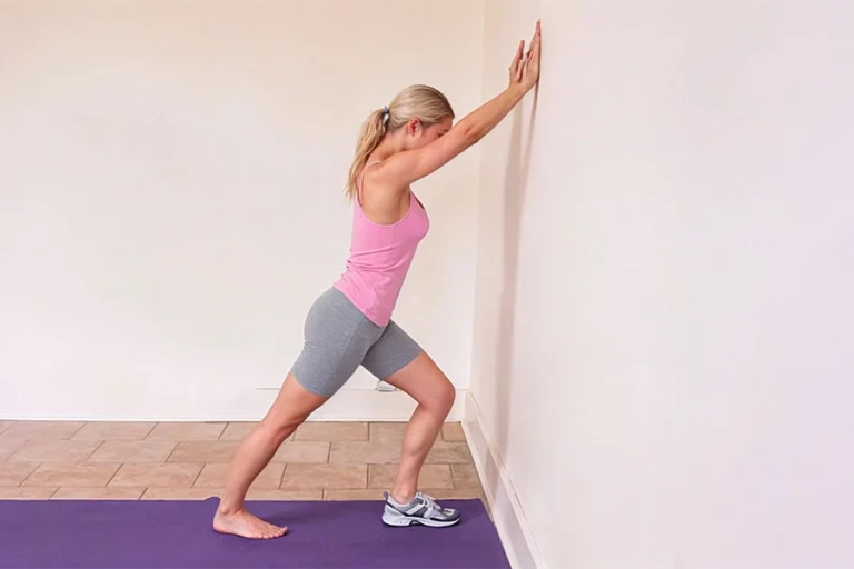 Standing Calf Stretch Against the Wall